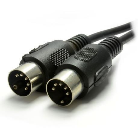 Obr. 9.2: MIDI kabel (2x konektor DIN, male), Zdroj: http://musical-instruments.blog/ Obr. 9.3: Port MIDI, Zdroj: https://www.dawsons.co.uk/ 9.1.