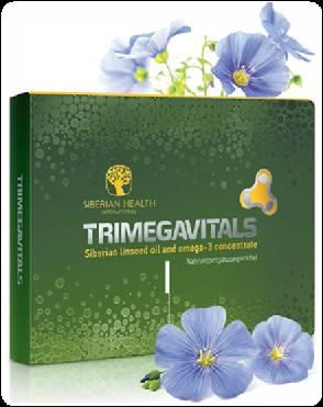 Trimegavitals. Siberian linseed oil and omega-3 concentrate Lněný olej přírodní zdroj polynenasycených omega 3 mastných kyselin.