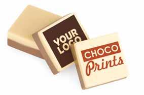 CHOCOPRINTS CHOCOPRINTS 9521 CHOCOPRINTS ONE Škatuľka s v nej ukryté kockou z bielej a mliečnej čokolády s jedlou potlačou. Umiestnite na nej svoje logo alebo inú ľubovoľnú grafiku!