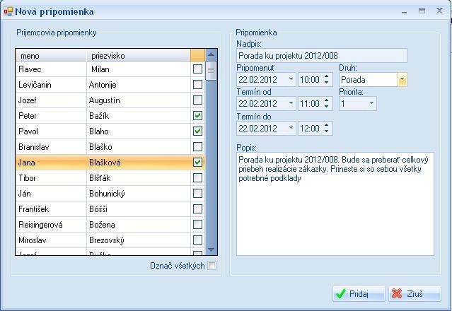 Pripomienky - tento modul slúži na evidenciu pripomienok - pripomienky si