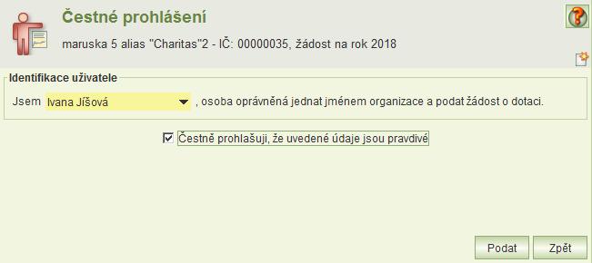 Pro podání upraveného rozpočtu po navýšení klikněte na tlačítko Podat upravený rozpočet. Automaticky se provedou kontroly zadaných hodnot upraveného rozpočtu po navýšení.