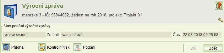 8.8 Výroční zpráva Výroční zpráva se podává za každý projekt, který byl podpořen dotací, a to až po podání vyúčtování dotace. Termín podání stanovuje MPSV.