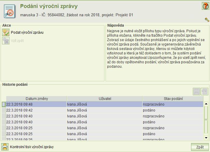 Jestliže se výroční zpráva skládá z více dokumentů, je nutné vložit každý dokument samostatně. Úloha povoluje vložení více dokumentů. 8.