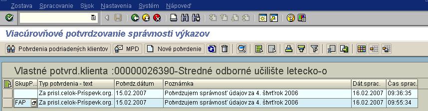 Myšou klikneme na panel umiestnený vľavo od záznamu, ktorý chceme vymazať, čím ho zvýraznime Tlačidlo