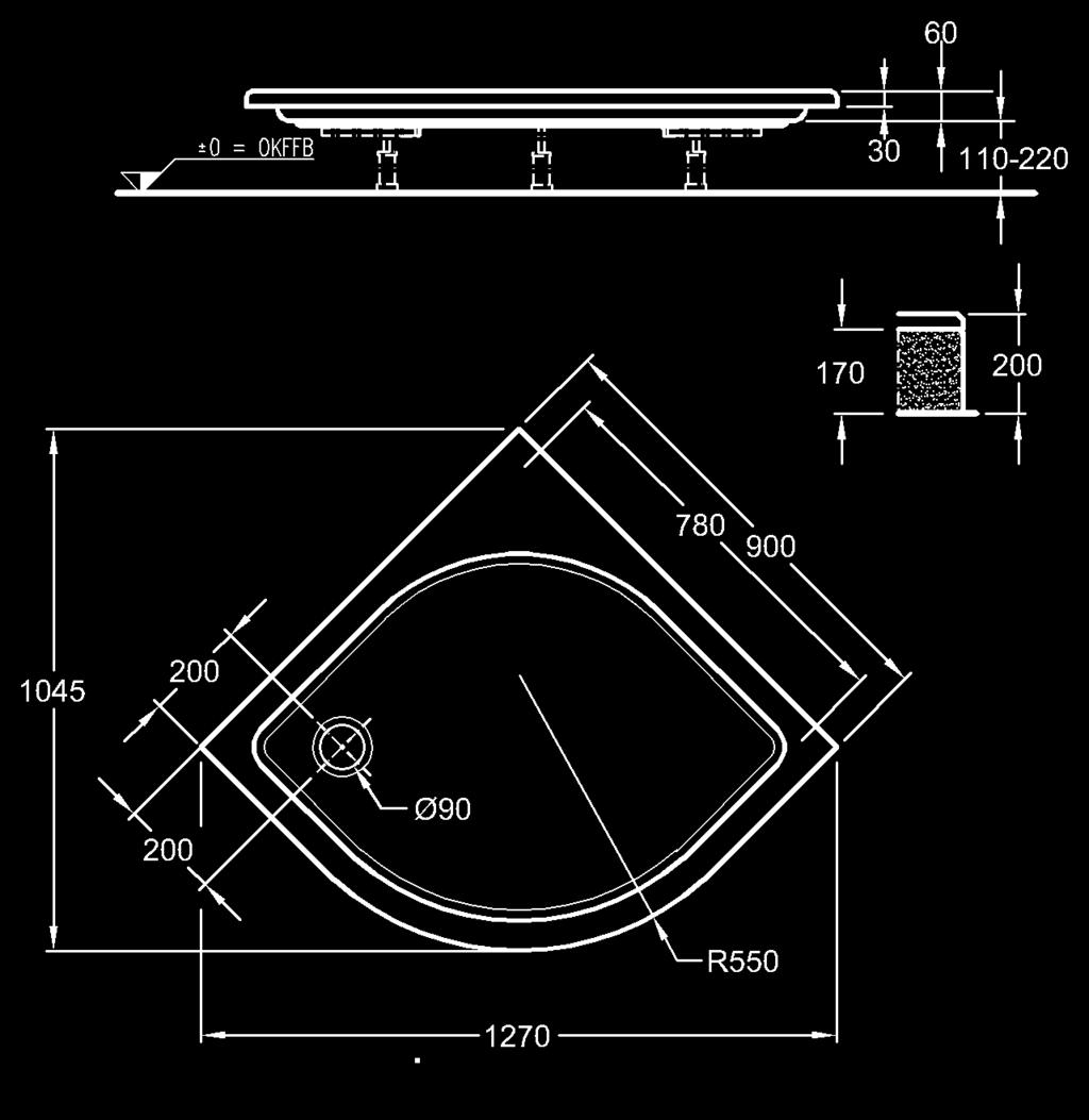 cm, hĺbka 6 cm I 652210 247,92 297,50 9,0 11K odtok: 90 mm