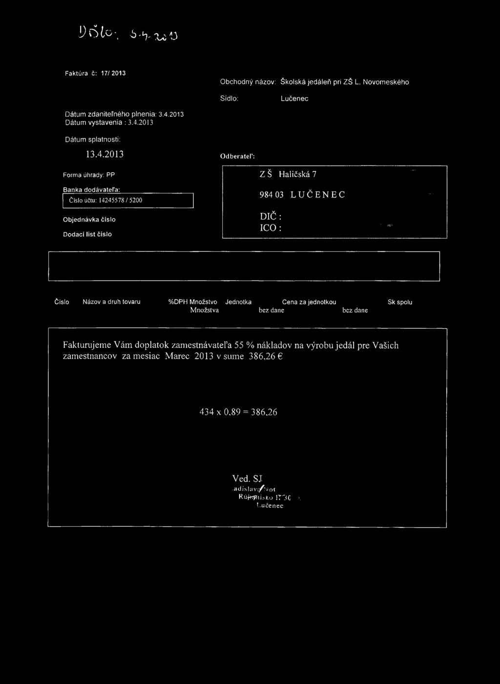 2013 Dátum splatnosti: 13.4.
