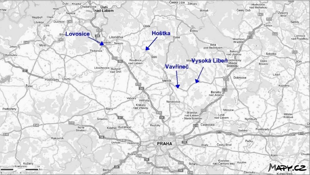 4 Vytipování lokalit K analýze současného stavu dopravních opatření bylo zapotřebí vytipovat vhodné lokality, kde jsou aplikovány prvky zklidnění dopravy pomocí SSZ nebo se v budoucnosti uvažuje o