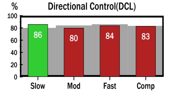 % % 90 89 88 87 86 85 84 83 82 81 80 RWS - Directional Control 16. tt 18. tt 22. tt 27. tt 29. tt 31. tt 34. tt 37. tt L - R F - B total Graf č.