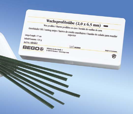 MODELOVÁNÍ VOSKOVÉ DRÁTY PROFILOVNÉ Voskové profi lované dráty rozmanitých tvarů, snadno se adaptují na model.