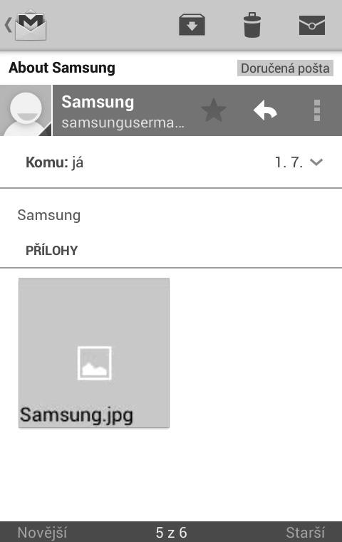 Komunikace Čtení zpráv Označení zprávy jako upomínky. Ponechání této zprávy pro dlouhodobé uložení.