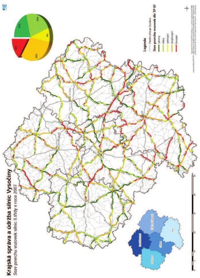 4.9.2 Stav povrchu vozovek silnic II. třídy kraj Vysočina Obr.