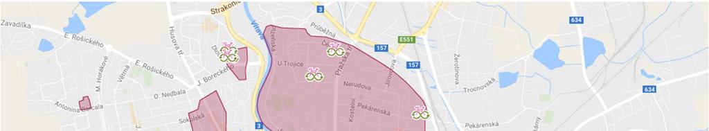 Projektu bikesharingu v Českých Budějovicích provozuje společnost Rekola.cz, která usiluje o zkvalitnění cyklistického parkování ve městě. V roce 2016 je v Českých Budějovicích 50 růžových kol.