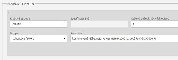 Další připomínky bez úpravy databáze Požadavek na sběr Glanzmannovy trombastenie Zadávání krvácivých epizod Jak