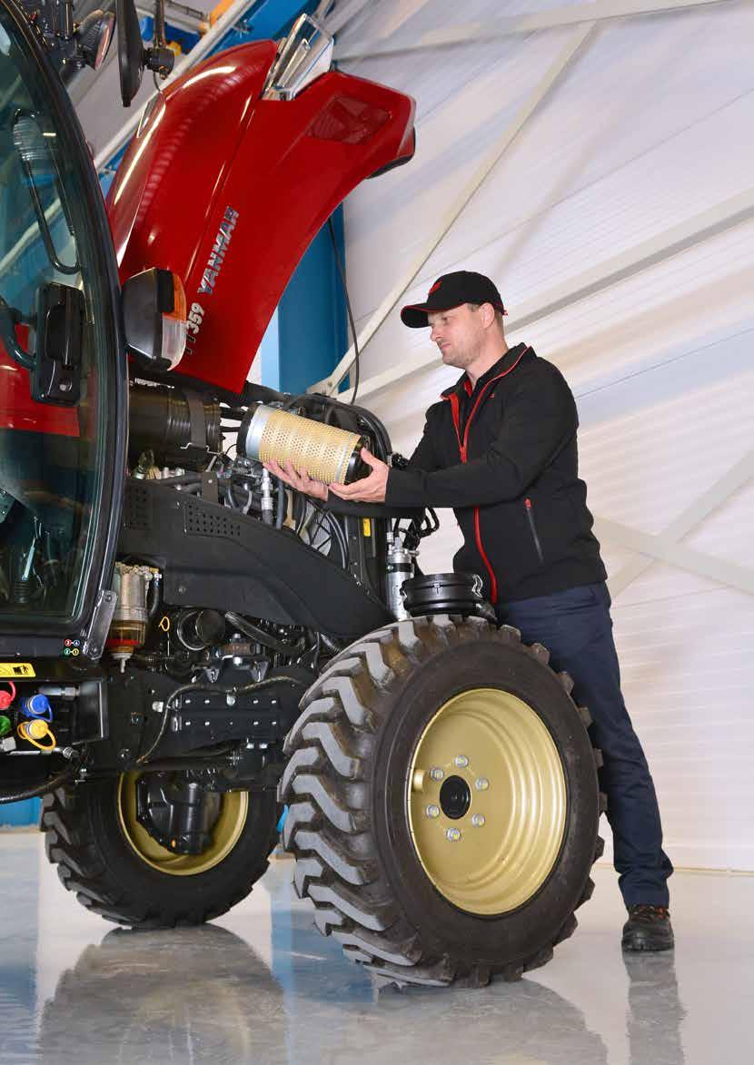 Zjednodušená údržba Dlouhou životnost a bezproblémový provoz traktorů YT347 a YT359 zajišťuje zjednodušená údržba, při které budete každodenní činnosti provádět s radostí.