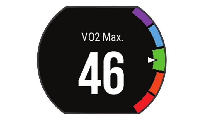 Fialová Modrá Zelená Oranžová Červená Vynikající Velmi dobré Dobré Uspokojivé Špatné Data VO2 Max. poskytuje společnost FirstBeat. Analýza parametru VO2 Max.