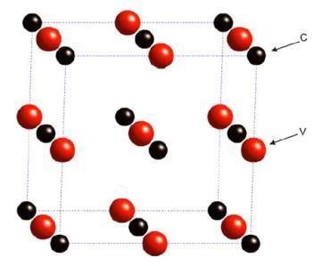 Obr. 3.8 F struktura karbidu V [33] Lavesova fáze Vzniká mezi prvky s většími rozdíly v atomových poloměrech.
