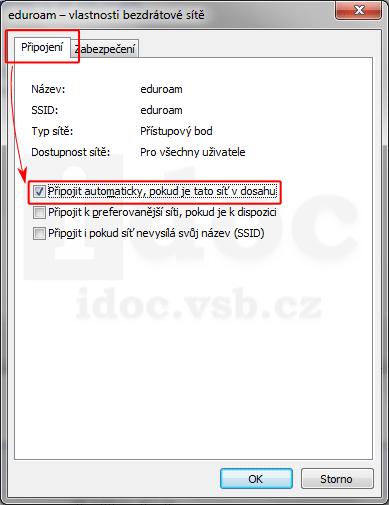 7. Na záložce Zabezpečení, dle dříve vybraného typu zabezpečení a šifrování (dle podpory ovladačů/síťového adaptéru), upravte další nastavení: Vyberte Typ zabezpečení: WPA2-podnikové a Typ šifrování: