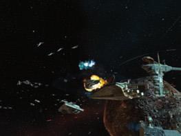 Když se však kamera přiblíží, odhalí hořící trysky kličkujících Y-Wingů nebo Millennium Falcon, jenž mezi
