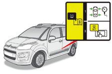 Bezpečnost Výstraha na pokles tlaku Při poklesu tlaku se nepřerušovaně rozsvítí tato kontrolka, doprovázená zvukovým signálem a podle výbavy vozidla i zobrazením hlášení.