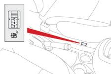3: Silné vyhřívání. Poloha stolek sedadla spolujezdce vpředu Poloha stolek umožňuje po sklopení zadních sedadel přepravu dlouhých předmětů.