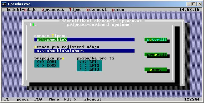 V prostredí Windows stačí kliknúť myšou na súbor TIPESDOS.exe, v prostredí DOS je potrebné tento súbor spustiť. Program je určený pre DOS, takže vo Windows sa spustí v okne.