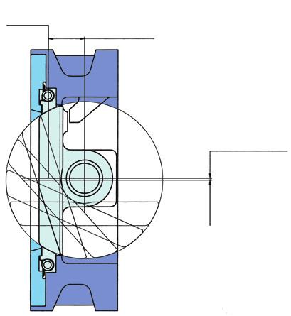 uloženy s dvojitou excentricitou - Středicí díly lze použít jako pomůcku k montáži - ze dodat dva systémy sedlových kroužků: R-PTFE a Inconel-FS - Varianty těsnění: s měkkým těsněním (R-PTFE) max.