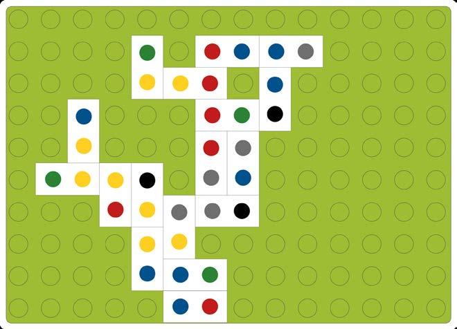 Expert Hráč smí pokládat kostky kamkoli na plochu. Hráči získávají body pouze za diagonální řadu 4 stejně barevných puntíků.