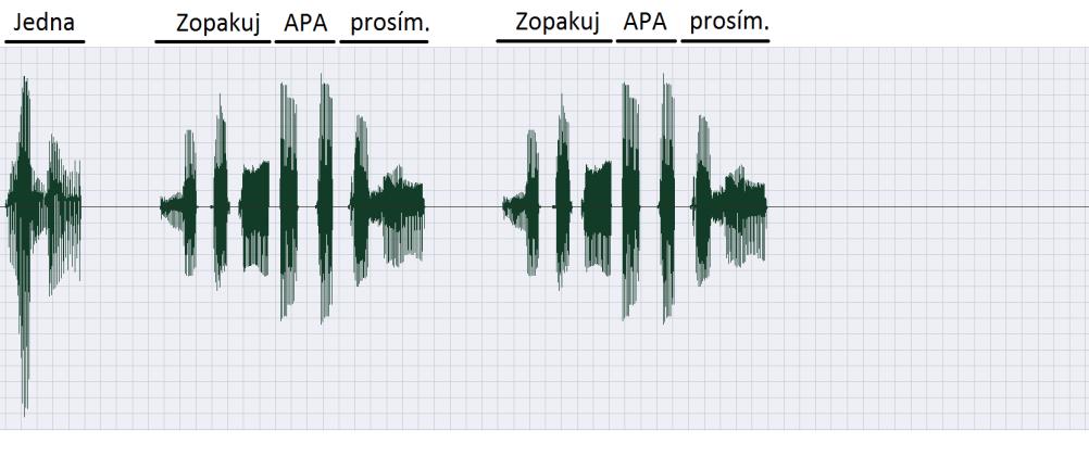 často nedosahovala ani 1 milisekundy. Názorný pohled na průběh položky v percepčním testu viz obrázek (Obrázek 10).