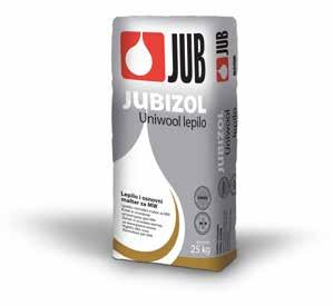 JUBIZOL Uniwool fix lepidlo a stěrka na polystyren a minerální vatu Novinky 2018 Nový univerzální materiál pro lepení a základní omítku v systémech JUBIZOL EPS a JUBIZOL MW, který v nabídce JUB