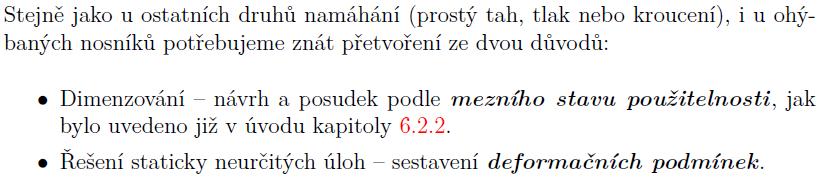 prostého nosníku konol) včetně