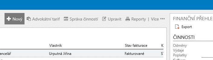 Tlačítka následných akcí při vytváření nové události v kalendáři nebo úkolu. Stopky. Pomocí Správy činností v menu Činnosti. Všechny činnosti by měly mít přiřazenou kauzu.