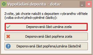 Poté vypořádáme depozit, ale už s novým věřitelem.