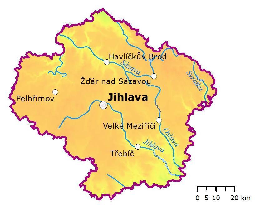 Obecná charakteristika Rozlohou nadprůměrný kraj Vysočina leží celým svým územím v oblasti Českomoravské vrchoviny, která je nejrozsáhlejší horopisnou jednotkou ČR.