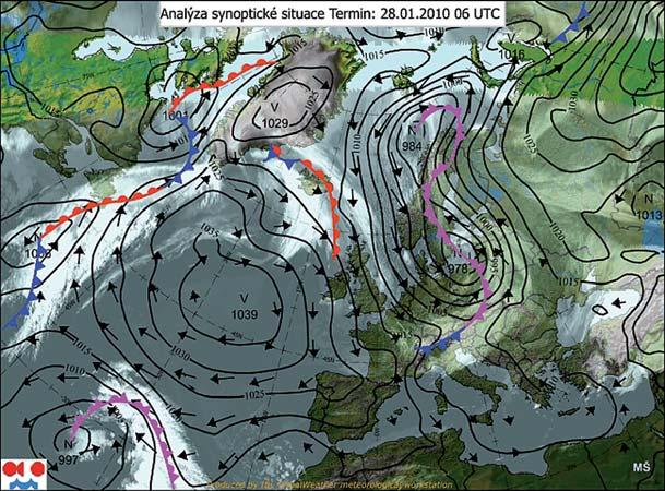 Přechodně byla zaznamenána zvětšená oblačnost, mírné zesílení větru z východních směrů,