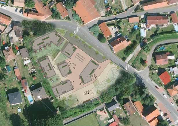 ortofoto mapa psárské návsi stávající stav V průběhu projednávání změny ÚP se novým majitelem pozemků stala společnost STAVING Olomouc, která oslovila náš ateliér, abychom pro ni zpracovali návrh dle
