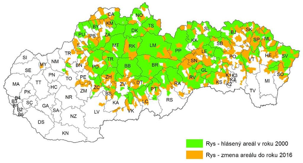 Rozšírenia areálu výskytu rysa z 1,5