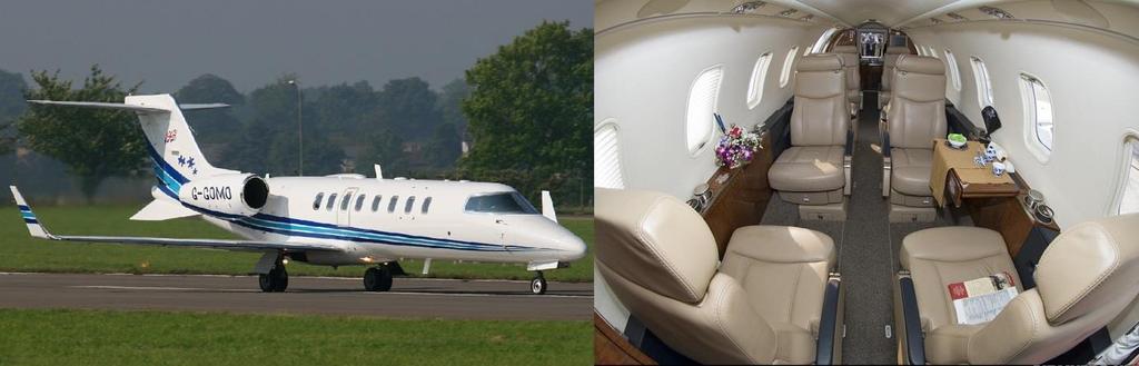 Avšak největší počet cestujících, 11, dokáže přepravit model Learjet 55.