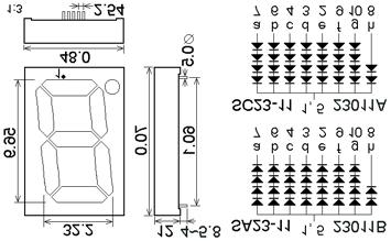 7 segment displej 38mm (1.