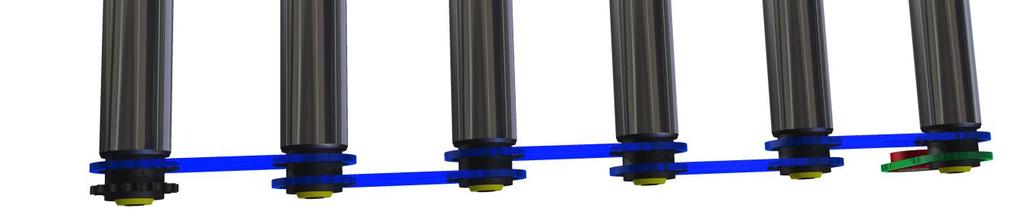 Zároveň při tomhle řešení není třeba řešit napínání hnací řetězové smyčky. Obr. 10 3D model navrhované válečkové trati 4.5 USPOŘÁDÁNÍ ŘETĚZOVÝCH SMYČEK Obr.