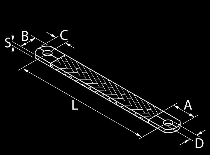 délka pásku L, místo xx - průměr drátku 0,10 nebo 0,20 mm CS - pocínovaná měď CR - holá měď Zemnící pásky je možné dodat i s jinými koncovkami: