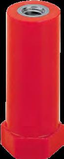 Válcové izolátory CO/P Ø 20 Průměr 20 mm Červený polyester vyztužený skelnými vlákny Provozní teplota -40 C.