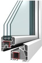 faktor: 0,59 jednokřídlé okno: DESIGN stavební hloubka: 76 mm zasklení: dvojsklo (8-20-4) U w = 1,1 W/(m 2 K) R w = 38 db světelný činitel prostupu: 0,77 solární faktor: 0,57 jednokřídlé