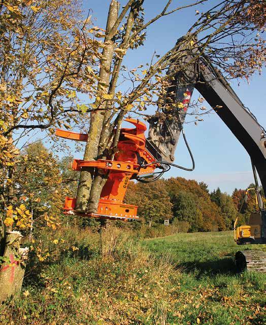 Efektivní střihací hlavice pro těžbu stromů a