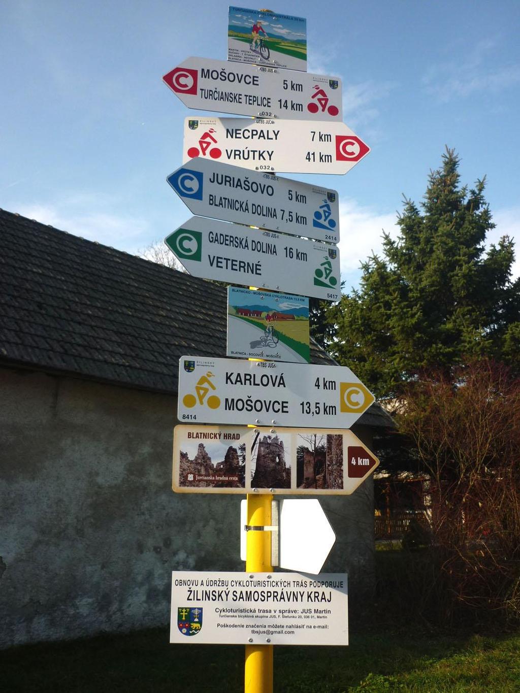 Plánuje vyznaèi novú cykloturistickú trasu pre MTB bicykle Tanková cesta (5470). Má dåžku 16 km, potrebuje vyrobi a osadi 3 ks cyklosmerovníkov, 10 ks ve¾kých a 10 ks obrázkových cyklosmeroviek.