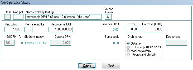 Prenesenie DPH 69 ods.