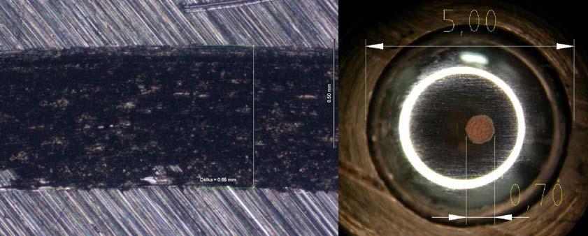 Po každé zkoušce je za pomocí ŘEM (řádkovací elektronový mikroskop) vyhodnocena odolnost proti opotřebení zkoušeného materiálu [9]. 3.