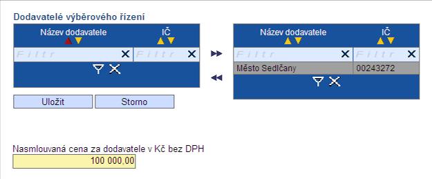 přenese (přiřadí ke konkrétnímu Ukončenému či Nenaplněnému VŘ) zleva doprava pomocí (dvojitých šipek).