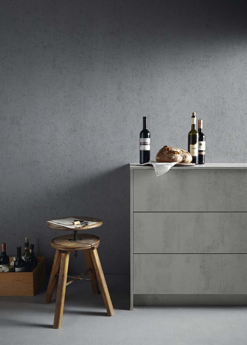 BETON LOOK MODERNA IN LEŽERNA. Kul, vendar ne hladna. Vdihnite svoji kuhinji dušo z izgledom betona.