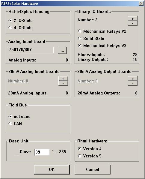 7 MĚŘENÍ VYPÍNACÍ CHARAKTERISTIKY Při zvolení Main menu: Configure: Hardware lze nakonfigurovat moduly, jež jsou ve skříni terminálu dostupné. Toto nastavení zobrazuje Obr. 7.