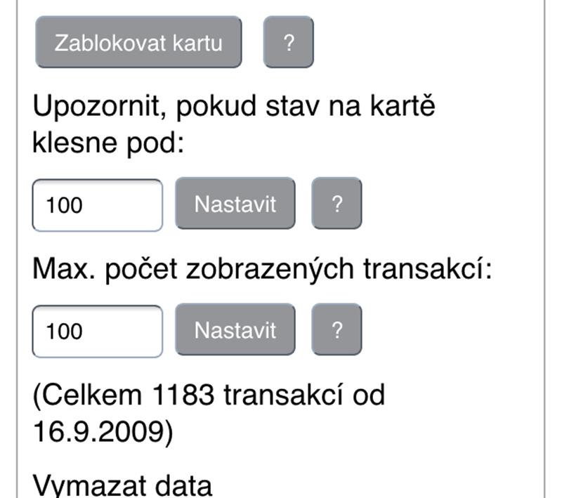 Moje ČZU se Vás dotáže, zda chcete dostávat každý den informaci o stavu Vaší karty. V opačném případě, jsou notifikace vypnuty a je možné je opět zapnout v možnostech.